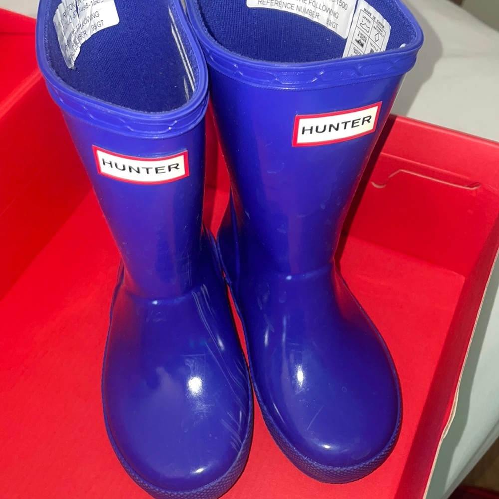 Blue Hunter rainboots size 8 us kids